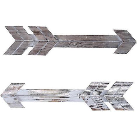 Décoration murale/porte en 2 pièces : motif flèche rustique en bois, haute qualité (1/5)