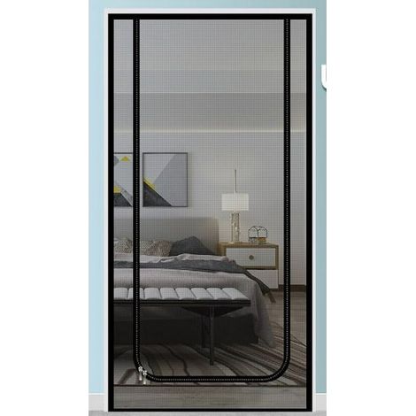 Katzenklappe mit Fliegengitter – verhindert, dass Katzen in Wohnzimmer, Schlafzimmer und Küche entkommen – passende Türgröße: 120 x 220 cm – schwarz (1/5)