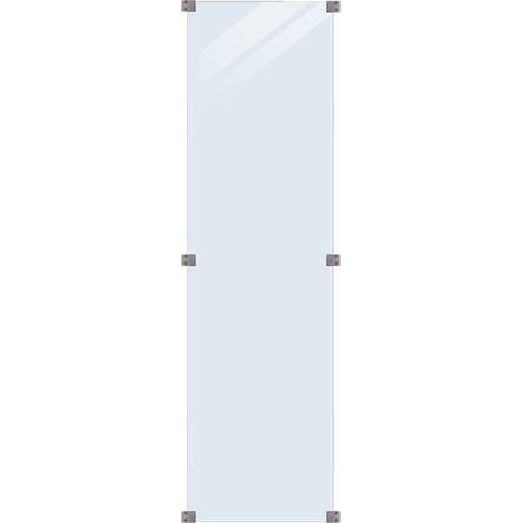 Plus Glaszaun 55,4 x 176 cm klares Glas gehärtetes 6 mm Glas Sichtschutz (1/3)