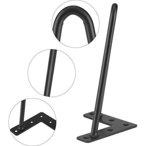 Pieds De Table - Fer Noir - Hauteur 20 cm - Design Industriel - Lot De 4 (1/4)
