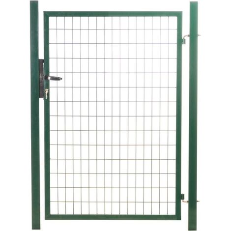 Portillon grillagé en acier galvanisé maille 100 x 50 L 1m x H 1m20 Vert