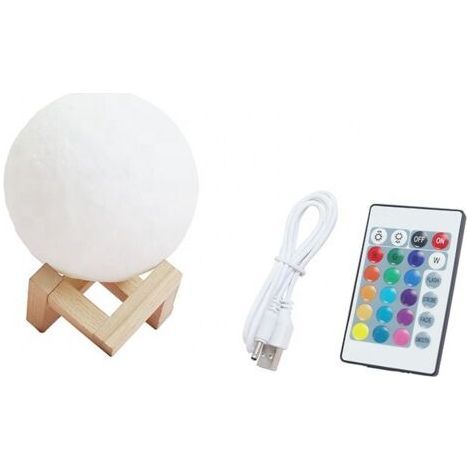 ALLIANDISLampe Led en forme de galaxie et de lune imprimée en 3D, modèle créatif, luminaire décoratif d'intérieur, idéal pour une chambre (1/5)
