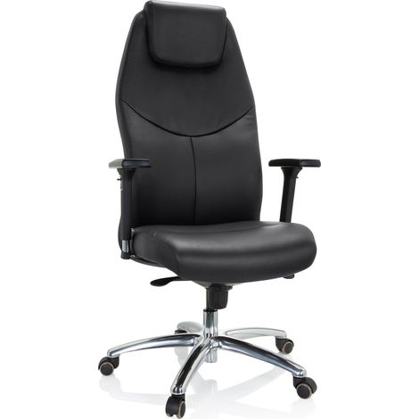 Bürostuhl / Chefsessel FERRARA Leder schwarz hjh OFFICE (1/5)