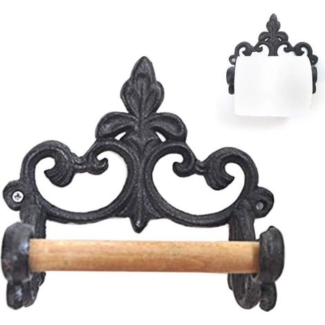 MINKUROW Porta Pañuelos, Toallero, Estante De Papel Higiénico De Hierro Forjado Retro, Accesorios De Cocina Y Baño (1/5)