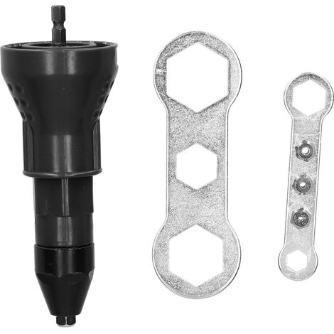Adaptateur pour perceuse et pistolet à riveter électrique sans fil, outil électrique noir (1/5)