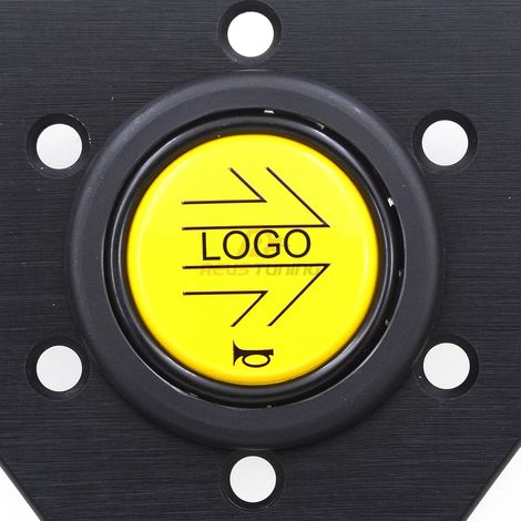 Cache-bouton de klaxon universel en plastique ABS et aluminium pour volant de voiture de sport de course, avec logo-AquaForge