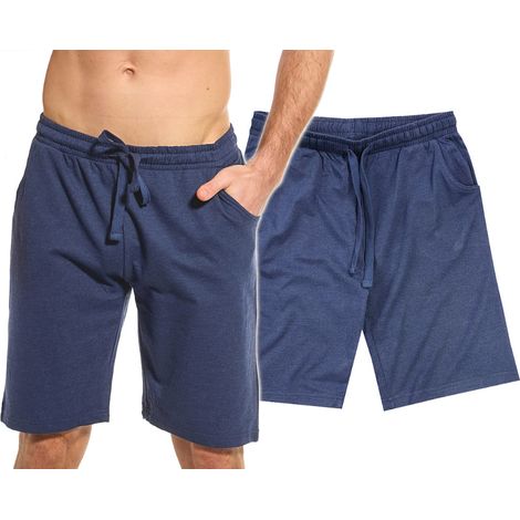 Pantalones cortos deportivos para hombre, de algodón, color azul marino jaspeado, talla M V014B