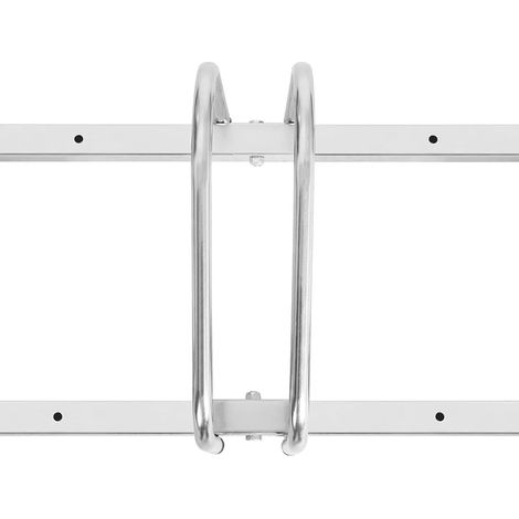 WOLTU Fahrradständer für 3 Fahrräder Fahrradhalterung auf dem Boden Aufstellständer für Fahrradaufhängung Fahrradhalter aus Metall, SIilber