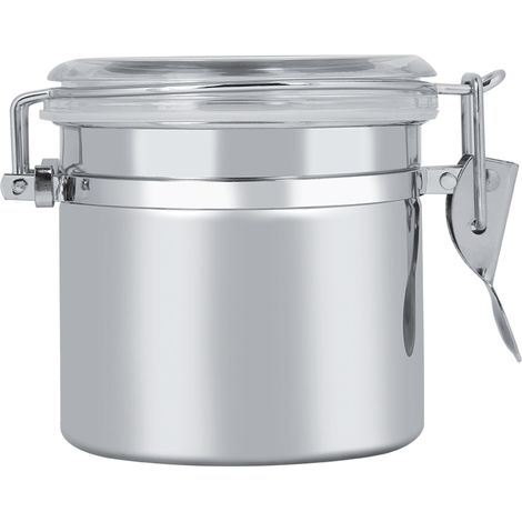 Boîte à café en acier inoxydable, pot de stockage des aliments, thé, sucre, lait en poudre, récipient (13x11cm) (1/5)