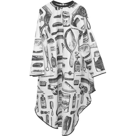 Blouse de coiffure multicolore pour protéger des cheveux coupés, idéale pour les salons de coiffure et les barbiers (1 pièce). (1/5)