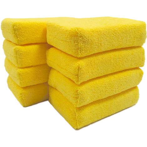 Éponge en mousse microfibre, application de cire, 4 pièces, jaune 12 8 (1/3)