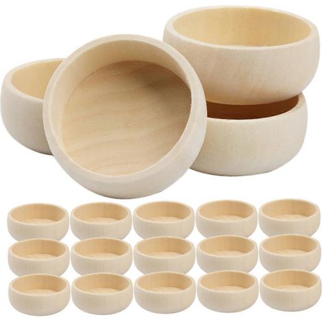 Bols en bois sculptés à la main, en forme de lèvres, 6,35 cm (2-1/2 pouces), 1 pièce par paquet, couleur bois naturel (1/5)
