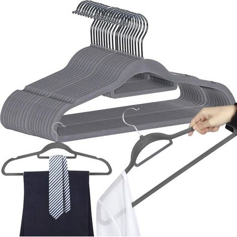 Percha para ropa 20 piezas - gris Ruhhy 22535 (1/5)
