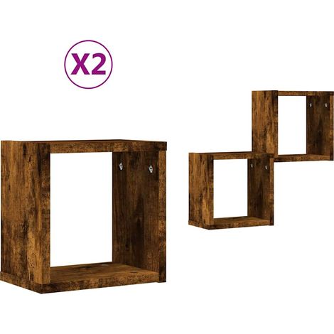 Maison Exclusive - Scaffali da parete 2 pcs Rovere fumé 26 x 15 x 26 cm