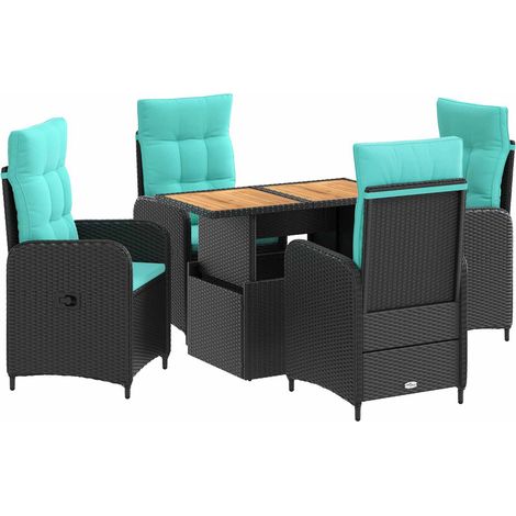 Outdoor Dining Set 5 pcs Poly Rattan vidaXL (1/5)