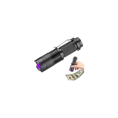 Lampe torche UV portable 365nm – Lumière LED étanche 5W – Détection taches urine animaux – Corps en alliage aluminium durable (1/5)