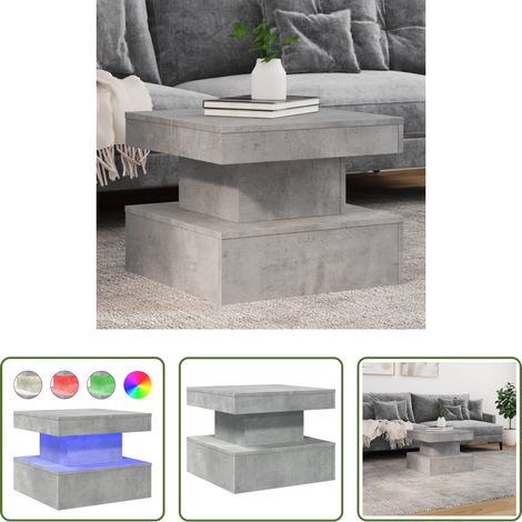 LED Beleuchtung - Couchtisch mit LED-Leuchten Betongrau 50x50x40 cm (1/5)