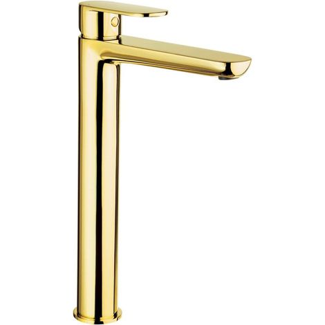 Miscelatore lavabo alto in ottone finitura colore oro - Montain