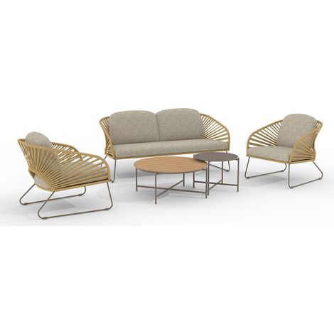 Novella Loungeset inkl. Kissen beige, sandfarben.