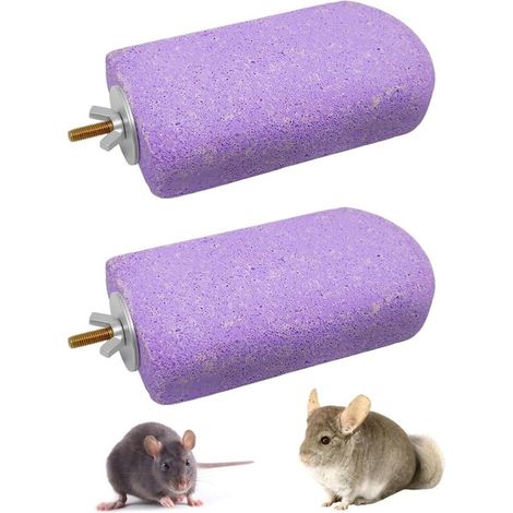 Plateforme en lave pour chinchillas - Violet - Plateforme d'escalade pour rongeurs - Ensemble de deux pièces - Plateforme en calcaire (1/5)