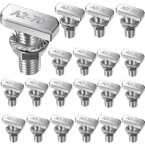 20 Set Vis à Tête Marteau M8x20 mm avec écrou à Bride (1/5)
