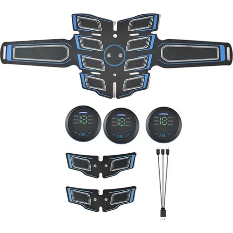 Elektrisches Bauchmuskelstimulationsgerät (EMS) – Intelligenter Bauchmuskeltrainer – Elektrisches Abnehmtraining für das Heim-Fitnessstudio02202-AquaForge