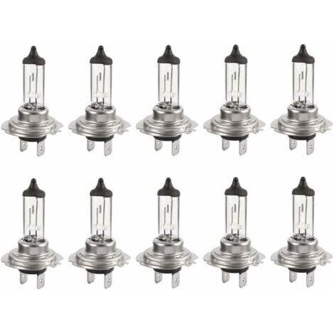 Lot de 10 Ampoules Halogènes LED 12V H7 55W - Longue Durée, Blanc, Feux de Croisement pour Voiture