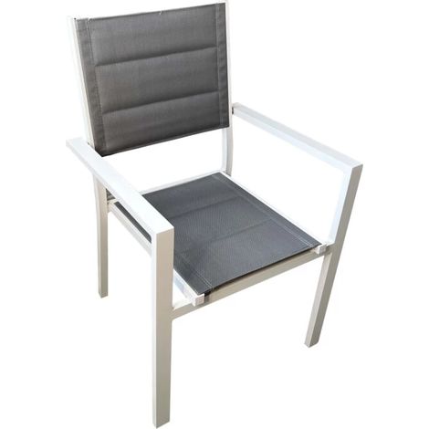 sedia da esterno eurogarden in textilene grigio 60x56,5x87 cm