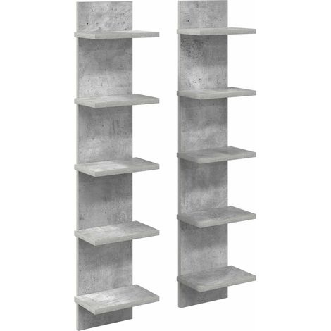 Estante de pared 2 uds. Gris Hormigón 22 x 15 x 100 cm vidaXL