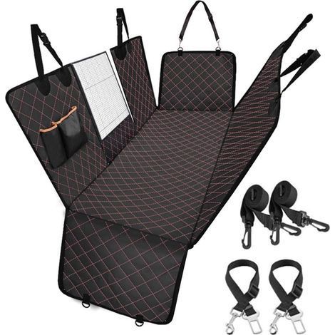 Housses de Siège d'auto pour Chien, Protection avec Fenêtre de Visualisation & 2 Ceinture Securite, Imperméable et Antidérapant Anti-déchirure, pour Universelle Voitures et SUV (1/4)