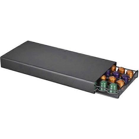 Tiroir Capsule de Caf - Distributeur Range-Dosette 40 Capsules - Noir - Rangement Support pour Dosette Machine Caf (1/4)