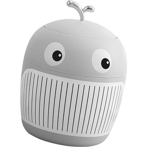 Poubelle de bureau Petite Baleine - Une adorable mini poubelle de rangement pour bureau/table basse, dans un luxueux coloris gris. (1/5)