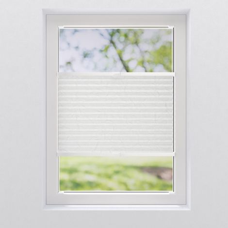 Store plissé Tamisant polyester, blanc, l.65 x H.130 cm (1/4)