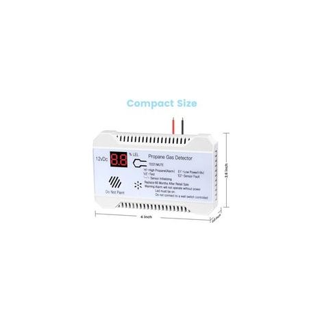 Détecteur de gaz propane 12 V pour camping-cars - Alarme 85 dB - Affichage numérique - Compact et léger (certifié CE) (1/4)