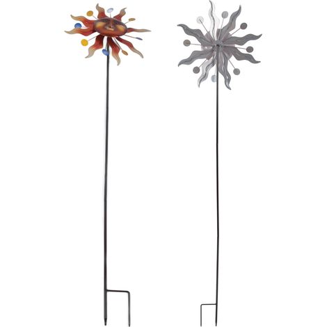 Moulin à vent décoratif en fer résistant aux intempéries, avec piquet pour terrasse, jardin ou patio. (1/5)