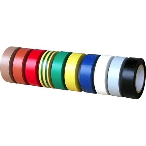 Ruban PVC multicolore pour électricien - OUTIFRANCE - 10 m x 15 mm - Isolation électrique