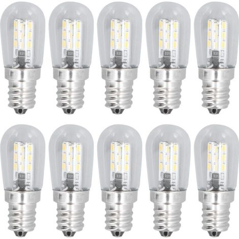 Ampoule LED E12 10 pièces 1,5W lumière blanche chaude – 500LM – Verre – Compatible plafonniers et appliques – Durée de vie 50 000h