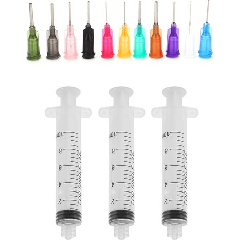 60 seringues en plastique de 10 ml avec 3 aiguilles et vis de fixation, outil jetable industriel manuel (1/5)