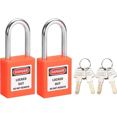 2 pièces Orange Lockout-Tagout-Sperren 1-1/2 Zoll Verschiedene Kunststoff (1/4)