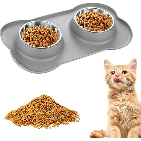 Stainless Steel Cat Dog Bowl 200 ml Grey (1/5)