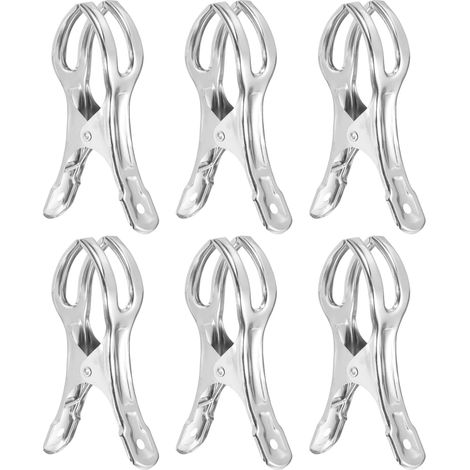 Heavy-duty clothespins for clipping blankets, large metal clips, windproof clips, 6-pack (11 cm)