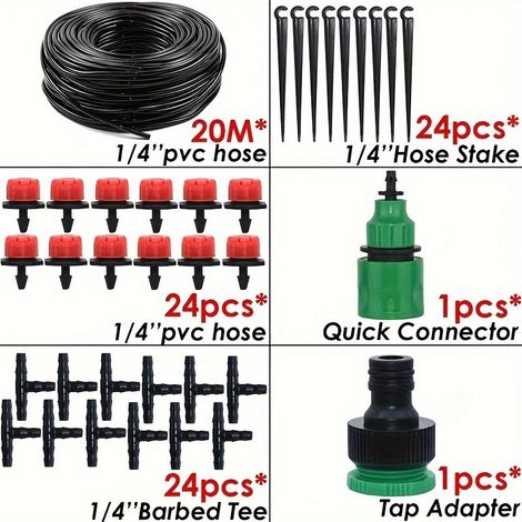 Kit irrigation goutte-à-goutte automatique 20m système brumisation jardin arrosage jardinières balcon (1/5)
