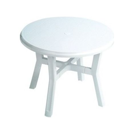 MESA JARDIN REDONDA BLANCA
