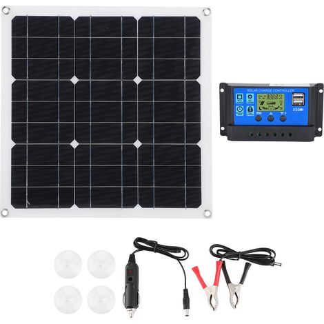 Panneau solaire portable monocristallin photovoltaïque avec régulateur pour chargeur extérieur. (1/5)