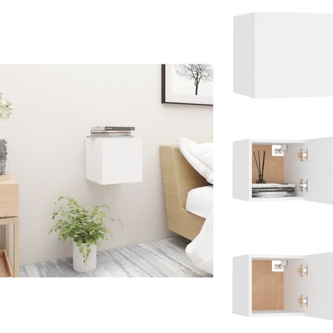 Table de chevet Blanc 30,5x30x30 cm Bois d'ingénierie - Table De Chevet - Meuble De Chambre - Armoire Murale - Rangement - Blanc (1/5)