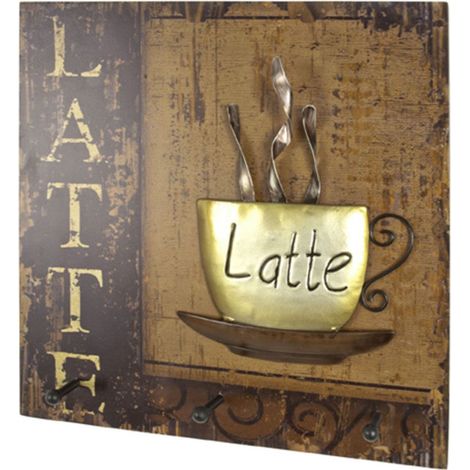 Patère Murale 3 Crochets "Latte" 40cm Naturel (1/2)