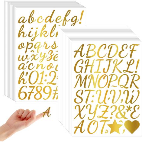 Lot de 1590 Autocollants Lettres Dorées Scintillantes 2,5 cm (1/5)