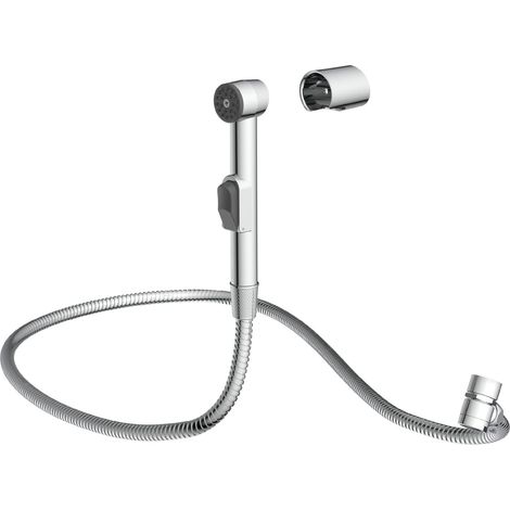 Douchette de lavabo, douchette de bidet pour la cuisine, la salle de bain, la buanderie ou l'atelier, idéale pour le montage ultérieur, set avec flexible, douchette de toilette, chrome (1/5)