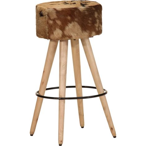 Maison Exclusive - Barhocker 2 Stk. Braun Raues Mangoholz und Ech