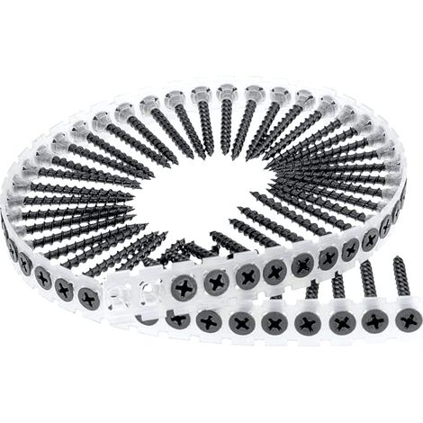 1000 Vis Cloison sèche/placo en Bande de 50 - autoperceuse acier phosphaté noir diamètre 3,5 mm - Longueur 25 mm mm - Diamètre 3.5 mm